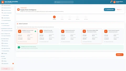 Multi-Agent Order Analysis & Supply Chain Optimization Platform interface